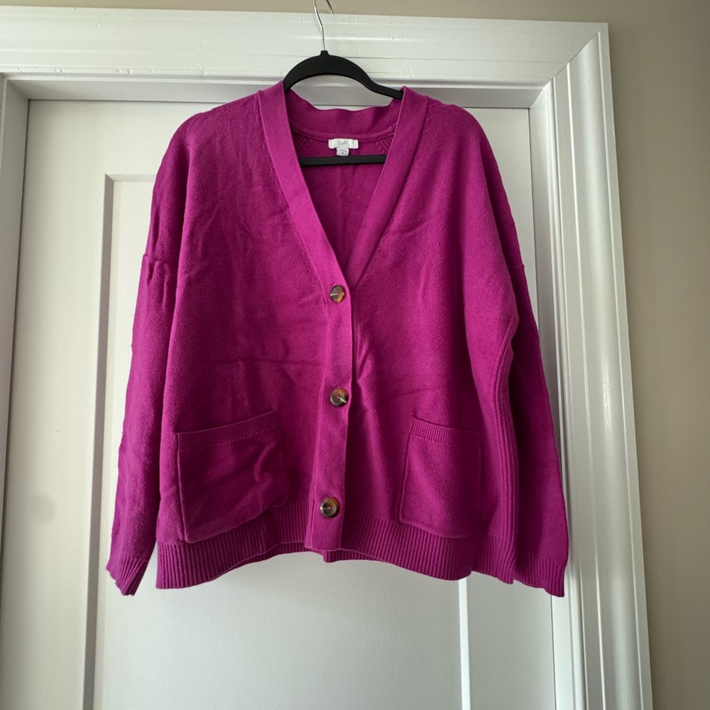 J. Jill Fuchsia Cardigan Sweater